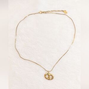 Christian Dior Germany CD charm 15"-17" Necklace gold plated
